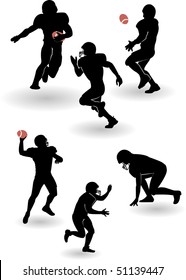 the vector american football silhouettes set