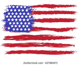 Vector American grunge flag. Independence and Memorial day concept illustration.