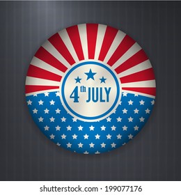 Vector american independence 4 july badge isolated from background. Layered.