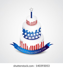 Vector american independence day celebration cake