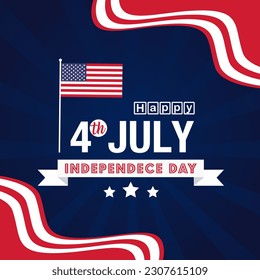 Vector American independence day with flags and stars