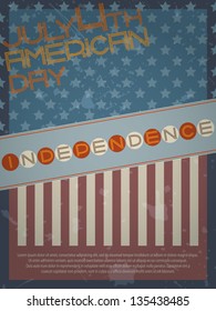 Vector american independence day retro advertising poster