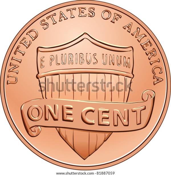 Vector American Money One Gold Cent Stock Vector Royalty Free