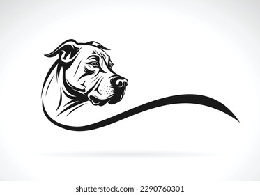 Vector of an american pitbull terrier dog head design on white background. Easy editable layered vector illustration. Pets.