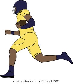 vector american player usa footballer rugby sport football touchdown helmet ball quarterback silhouette league college illustration