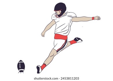 vector american player usa footballer rugby sport football touchdown helmet ball quarterback silhouette league college illustration