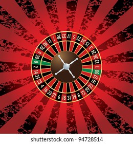 vector american roulette wheel on grunge background