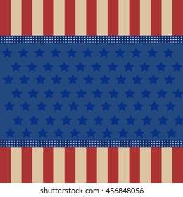 Vector - American starry background with stripes and  july title