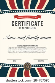 vector american style design certificate.