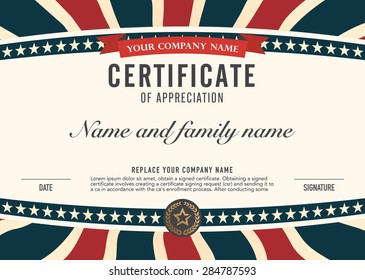 vector american style design certificate.