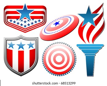vector american symbolic set