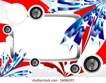 Vector american theme frame for a music event.