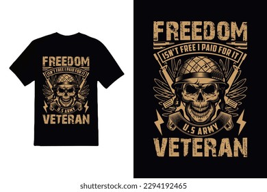 
Vector American veteran t-shirt design and , U.S.A flag vector or American soldier background shirt.
