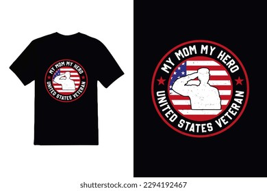 
Vector de diseño de camisetas veterano de Estados Unidos y , vectores de bandera de Estados Unidos o camisa de fondo de soldado estadounidense.