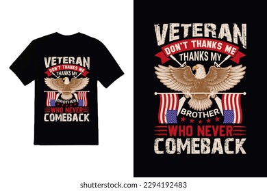 
Vector de diseño de camisetas veterano de Estados Unidos y , vectores de bandera de Estados Unidos o camisa de fondo de soldado estadounidense.