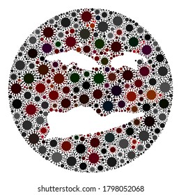 Vector American Virgin Islands map collage of coronavirus. Infection attacks the quarantine territory from external zone.