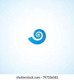 Vector Ammonite Nautilus Logo.