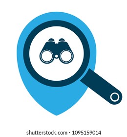 Vector amp pointer with binoculars icon