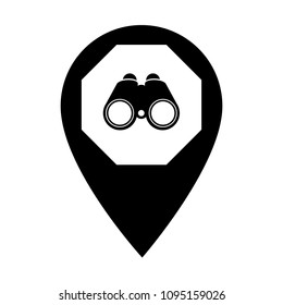 Vector amp pointer with binoculars icon