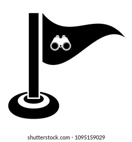 Vector amp pointer with binoculars icon