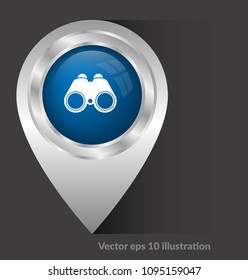 Vector amp pointer with binoculars icon