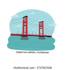Vector of Ampera bridge in Indonesia  svg