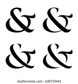 Vector ampersand - or  et - or and - symbol unique custom design in four variations