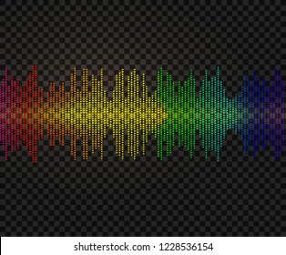 Vector Amplitude, Neon Glow Illustration, Shining Design Element, Rainbow Colors.