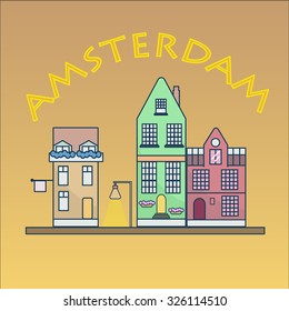 Vector Amsterdam city background.