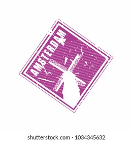 Vector Amsterdam Rubber mail stamp