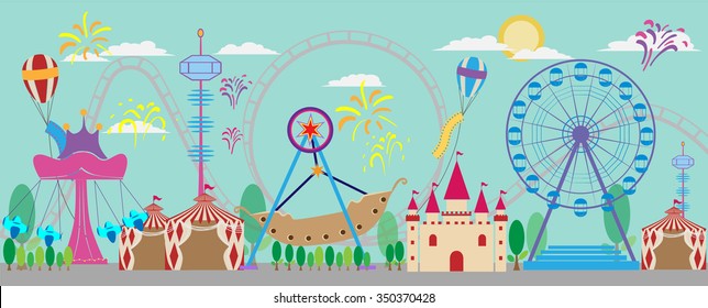 vector of amusement park background