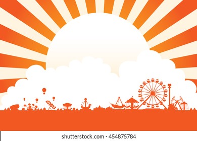 Vector Of Amusement Park Background