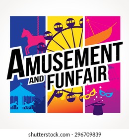 Vector Of Amusement Park And Funfair Background