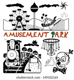 vector amusement park set
