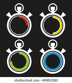vector analog timer icon set stopwatch logo