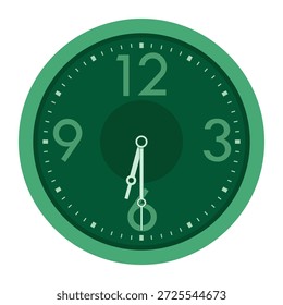 Relógio de parede analógico vetorial em shows verdes 06.30, eps