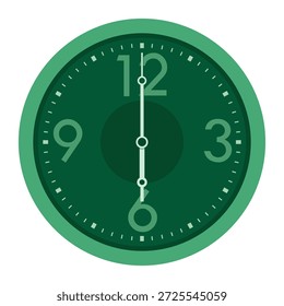 Relógio de parede analógico vetor em verde mostra 06.00 horas, eps