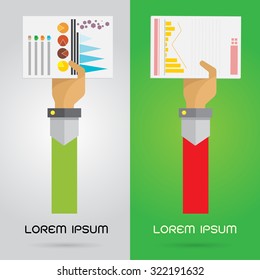 vector analysis hand arm paper graph business Communications profits