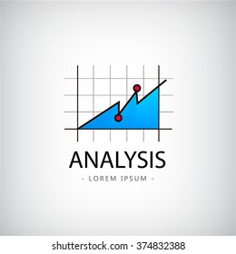 Vector Analysis Logo, Market Logo, Icon, Chart Logo Isolated