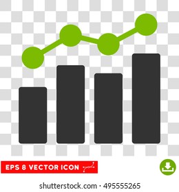 Vector Analytics EPS vector pictograph. Illustration style is flat iconic bicolor eco green and gray symbol on a transparent background.