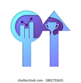 Vector analytics in paper art style
