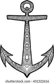 Vector anchor with abstract ornaments.
