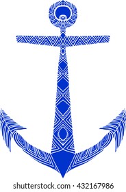 Vector anchor with abstract ornaments.