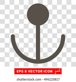 Vector Anchor EPS vector icon. Illustration style is flat iconic grey symbol on a transparent background.