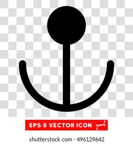 Vector Anchor EPS vector icon. Illustration style is flat iconic black symbol on a transparent background.