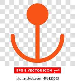 Vector Anchor EPS vector pictogram. Illustration style is flat iconic orange symbol on a transparent background.