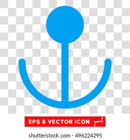 Vector Anchor EPS vector pictograph. Illustration style is flat iconic blue symbol on a transparent background.