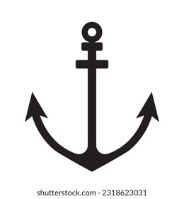 ICONO DE ANCLAJE VECTOR CON ESTILO DE LÍNEA NEGRA. GRAN PARA SÍMBOLOS NÁUTICOS, VELA Y DISEÑOS COMPLEMENTARIOS