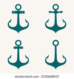 Vector anchor icon set. suitable to complete the image about sea or ship