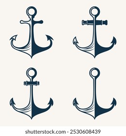 Vector anchor icon set. suitable to complete the image about sea or ship